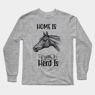 Horse Head with Horse Lover Text Long Sleeve T-Shirt